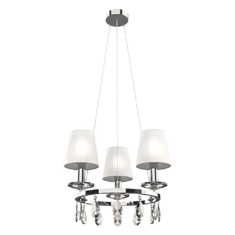 Candelabru, Elmark, Barbara, 3XE14, Alb Crom, 955BARBARA3