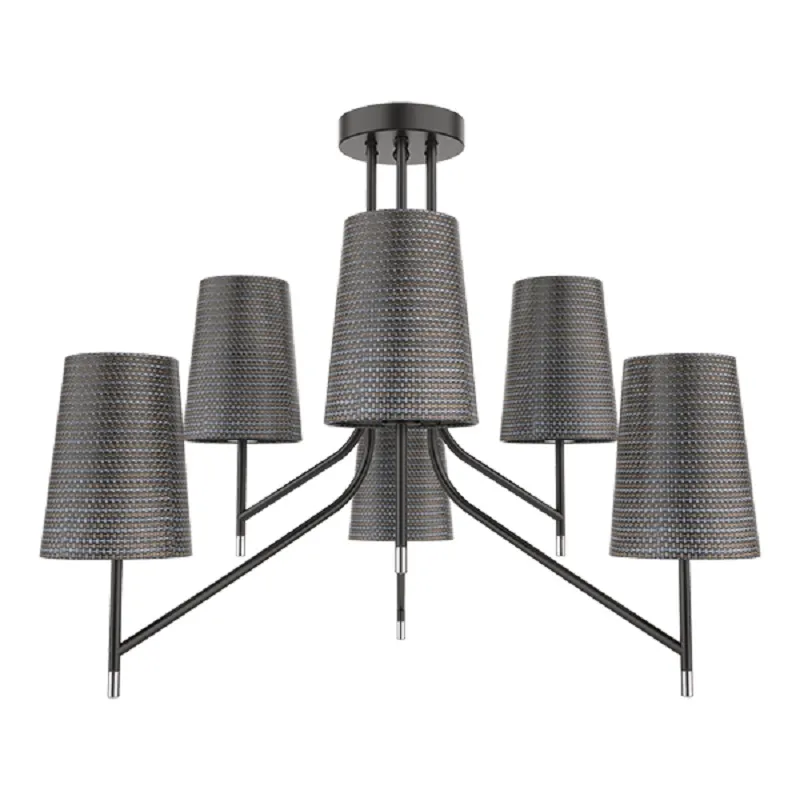 Candelabru, Elmark, Thera, 6XE14, Negru Crom, 955THERA6/BL