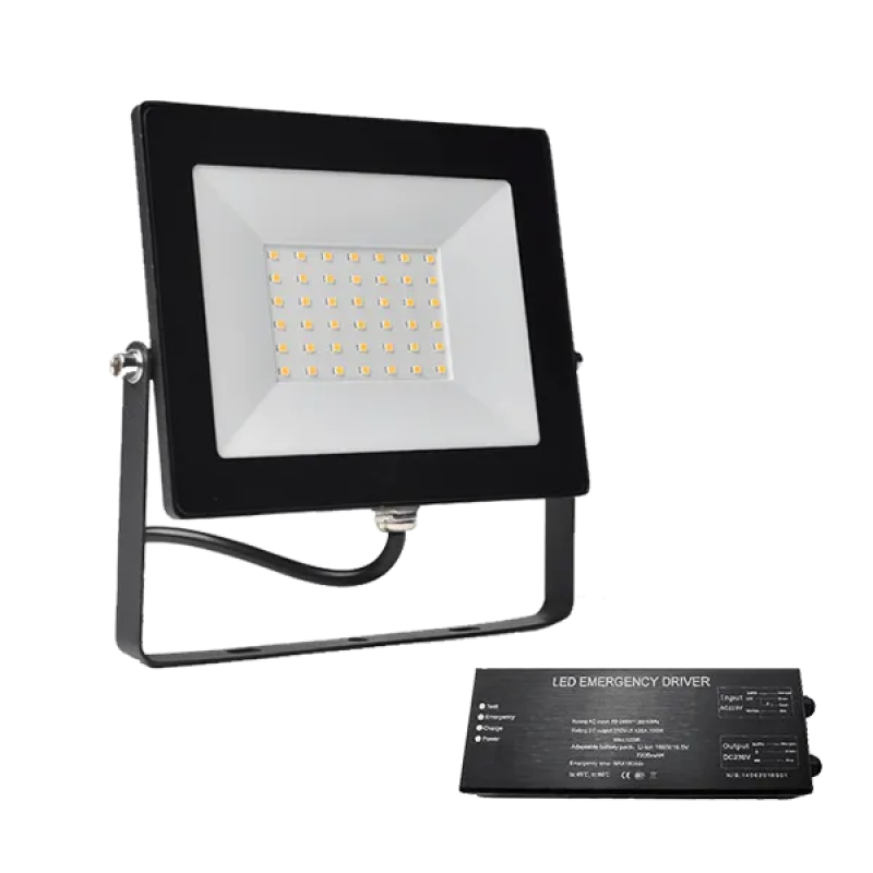 Proiector, LED, Helios, 30W, 5000K-5500K, Negru, + Kit Emergenta, IP65