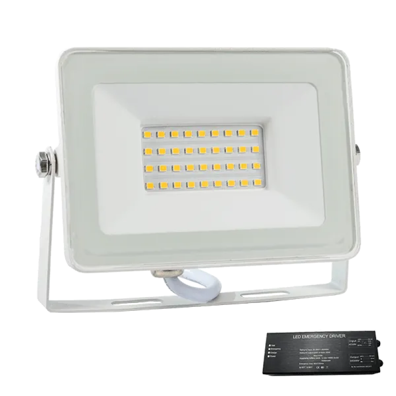 Proiector, LED, VEGA30, Slim, 30W, 3000K, Alb, + Kit Emergenta, IP65