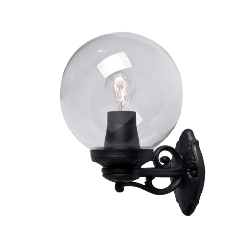 Lampa de Perete Gradina, Lampadar GLOBE 250 1XE27 IP55 NEGRU, Elmark, 96G250WL/BL