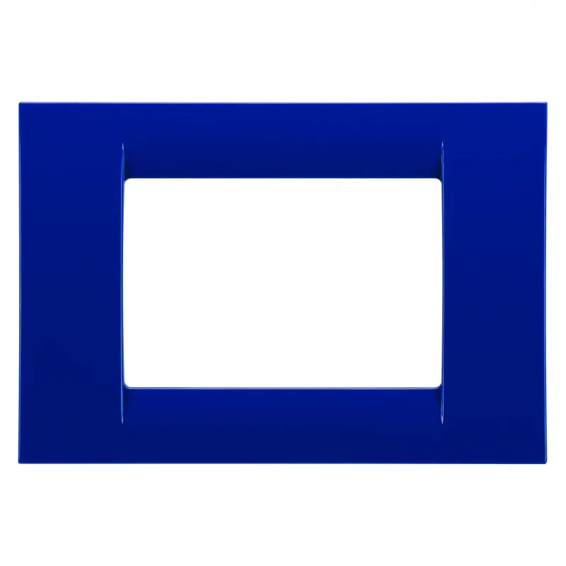 Placa, Virna, In, Finisaj, Lucios, Din, Tehnopolimer, 3 Module, Albastru, Jazz, Sistem, Gewiss, System, GW22173