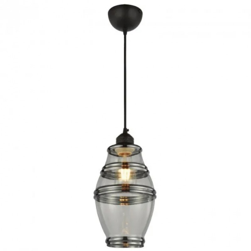 Pendul, Horoz, Element-2, Sticla, Clara, Crom, 1M, 1XE27, Max 60W, , 021-015-0002